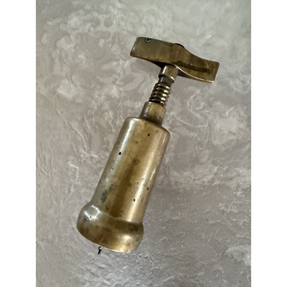 Vintage 1950-1960s Solid Brass Italian Corkscrew Wine‎ Bottle Opener Bar Tool
